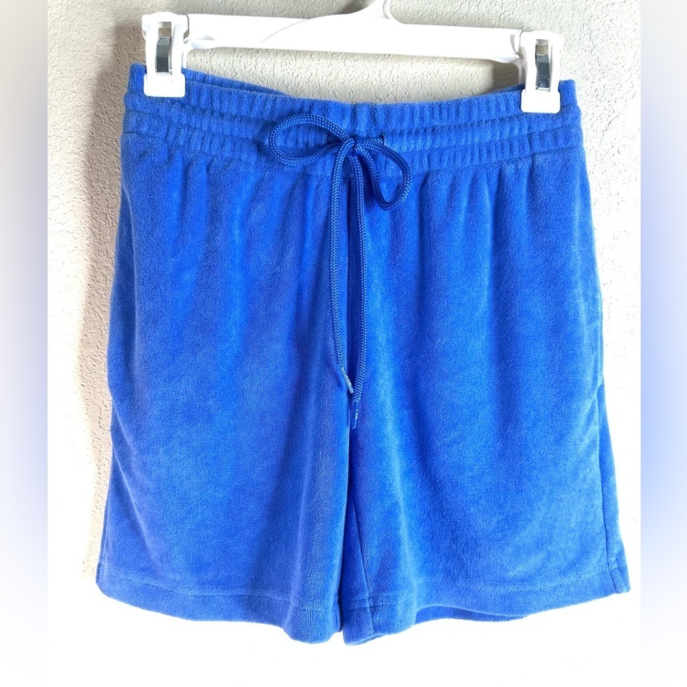 TNA Aritzia Towel Terry Boyfriend 5” Shorts In baby blue size XXS